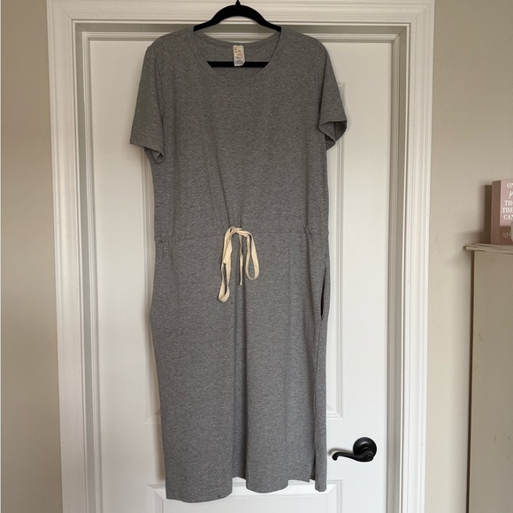 7th Ray Gray T Shirt Midi Dress with Pockets | XL - Picture 2 of 7